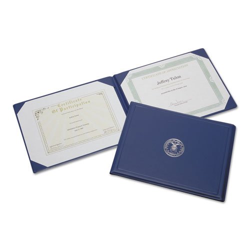 Award Certificate Binder Blue/Silver