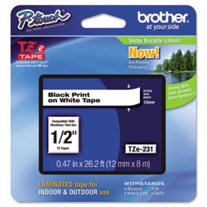 Laminated Labeling Tape Black On White