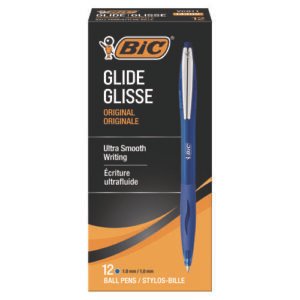 Retractable Glide Ballpoint  Blue Ink Dozen