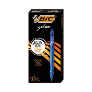 Retractable Gel Pen Blue Ink Dozen