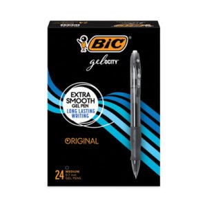 Retractable Gel Pen Black Ink 24/Pack